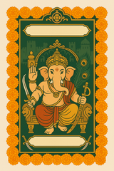 Ganesh Mandal ID Card Design Templates SVG (85x130mm) – Editable for CorelDRAW, Photoshop, Illustrator