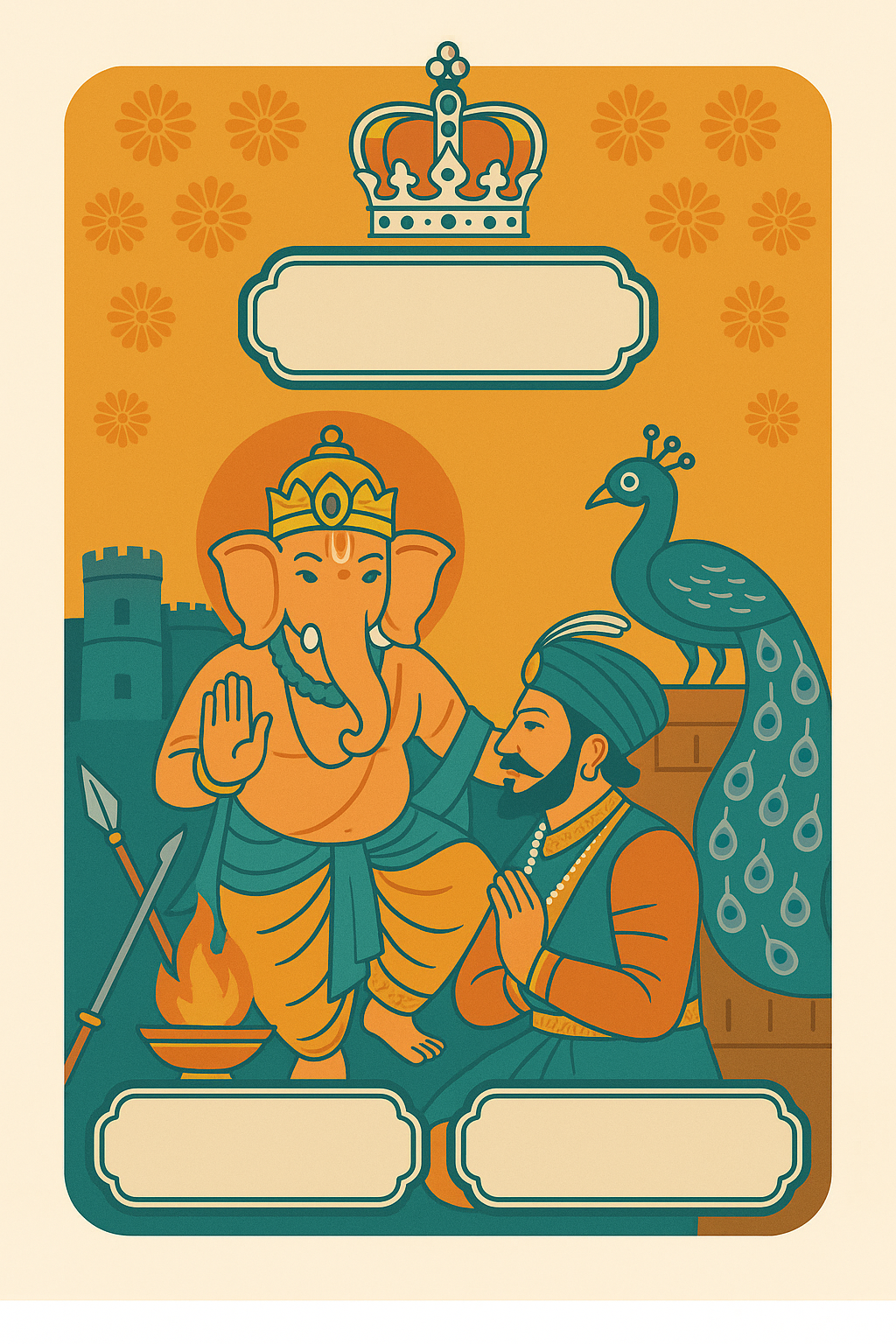 Ganesh Mandal ID Card Design Templates SVG (85x130mm) – Editable for CorelDRAW, Photoshop, Illustrator