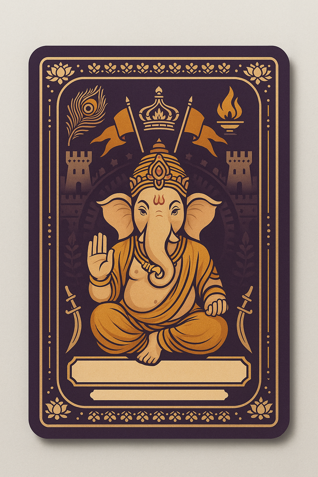 Ganesh Mandal ID Card Design Templates SVG (85x130mm) – Editable for CorelDRAW, Photoshop, Illustrator