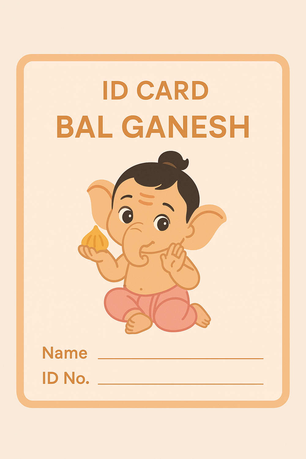 Ganesh Mandal ID Card Design Templates SVG (85x130mm) – Editable for CorelDRAW, Photoshop, Illustrator