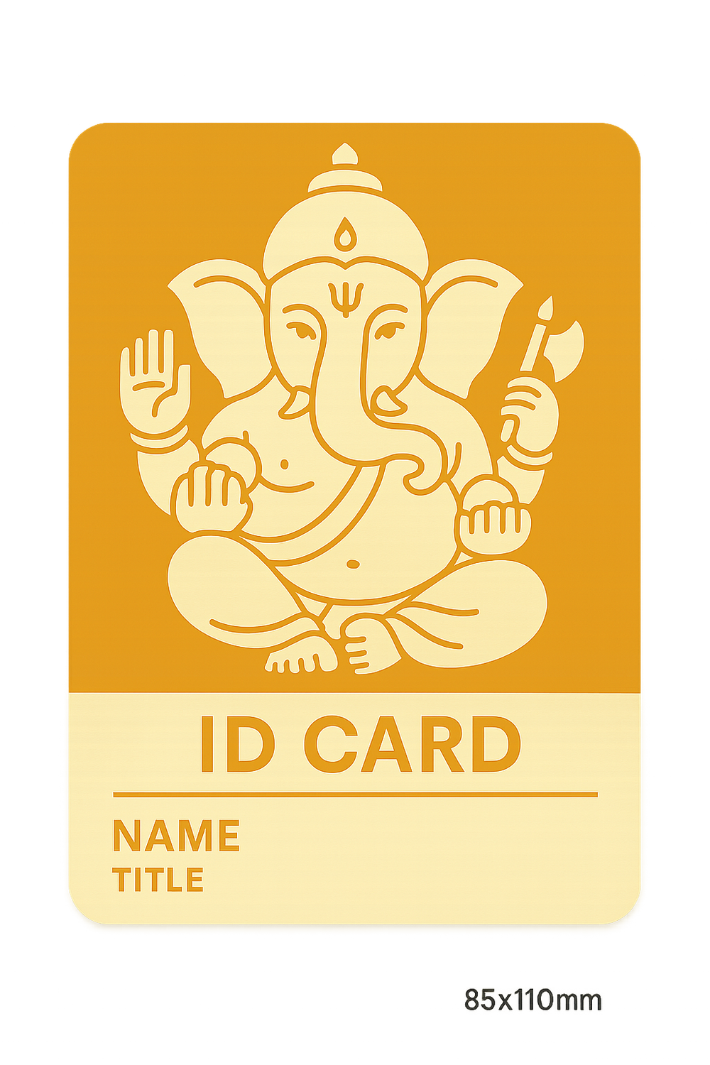 Ganesh Mandal ID Card Design Templates SVG (85x130mm) – Editable for CorelDRAW, Photoshop, Illustrator