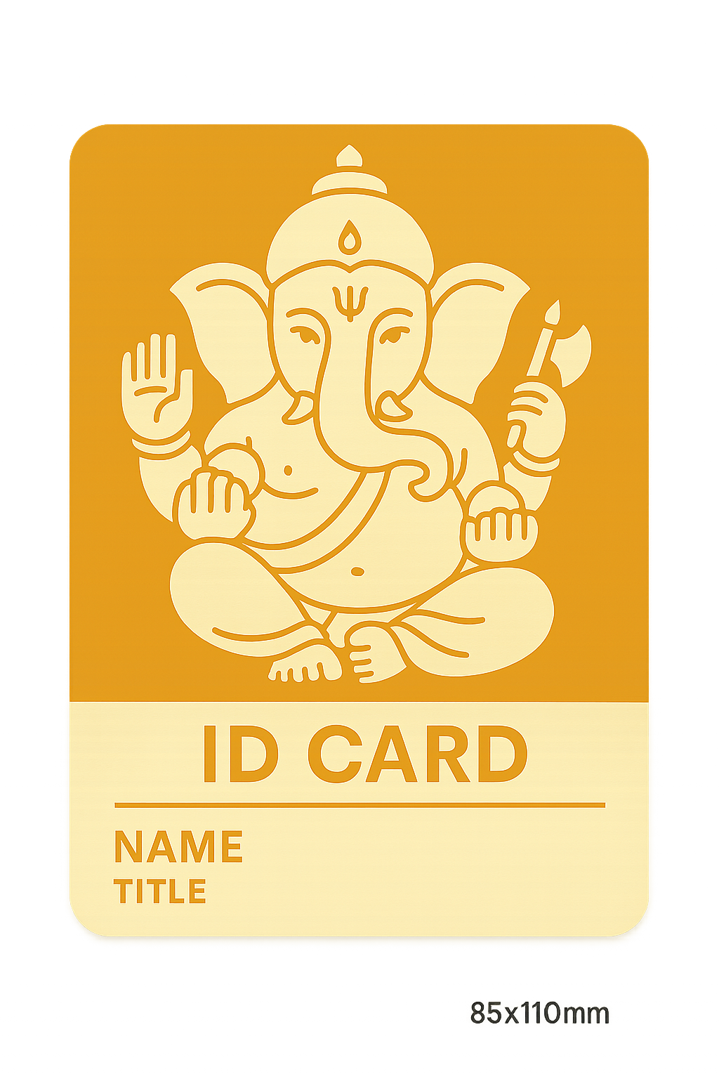 Ganesh Mandal ID Card Design Templates SVG (85x130mm) – Editable for CorelDRAW, Photoshop, Illustrator