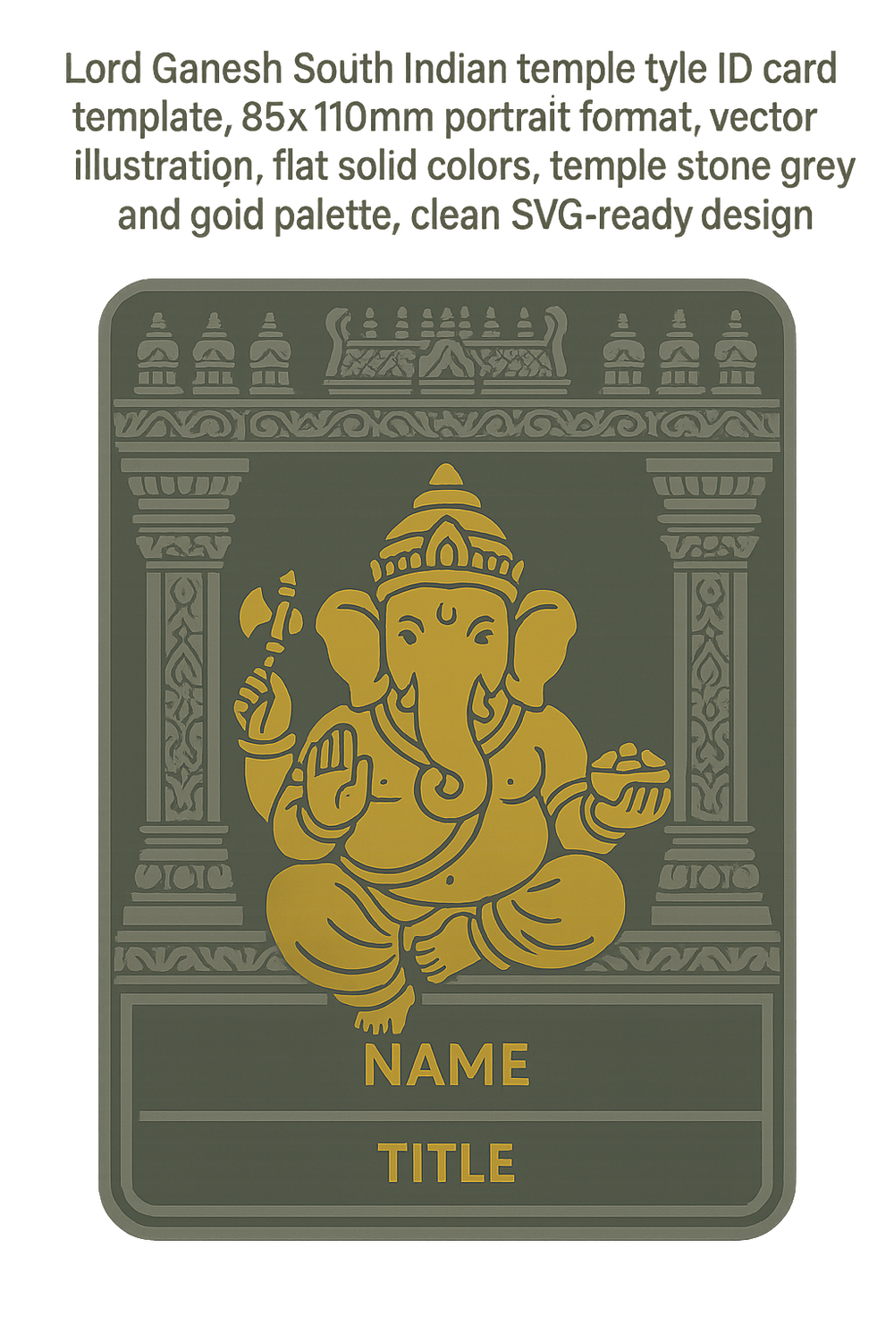 Ganesh Mandal ID Card Design Templates SVG (85x130mm) – Editable for CorelDRAW, Photoshop, Illustrator