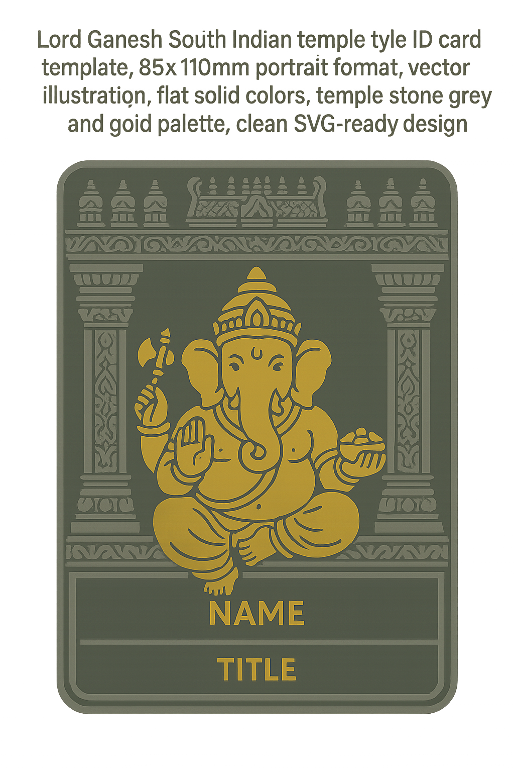 Ganesh Mandal ID Card Design Templates SVG (85x130mm) – Editable for CorelDRAW, Photoshop, Illustrator