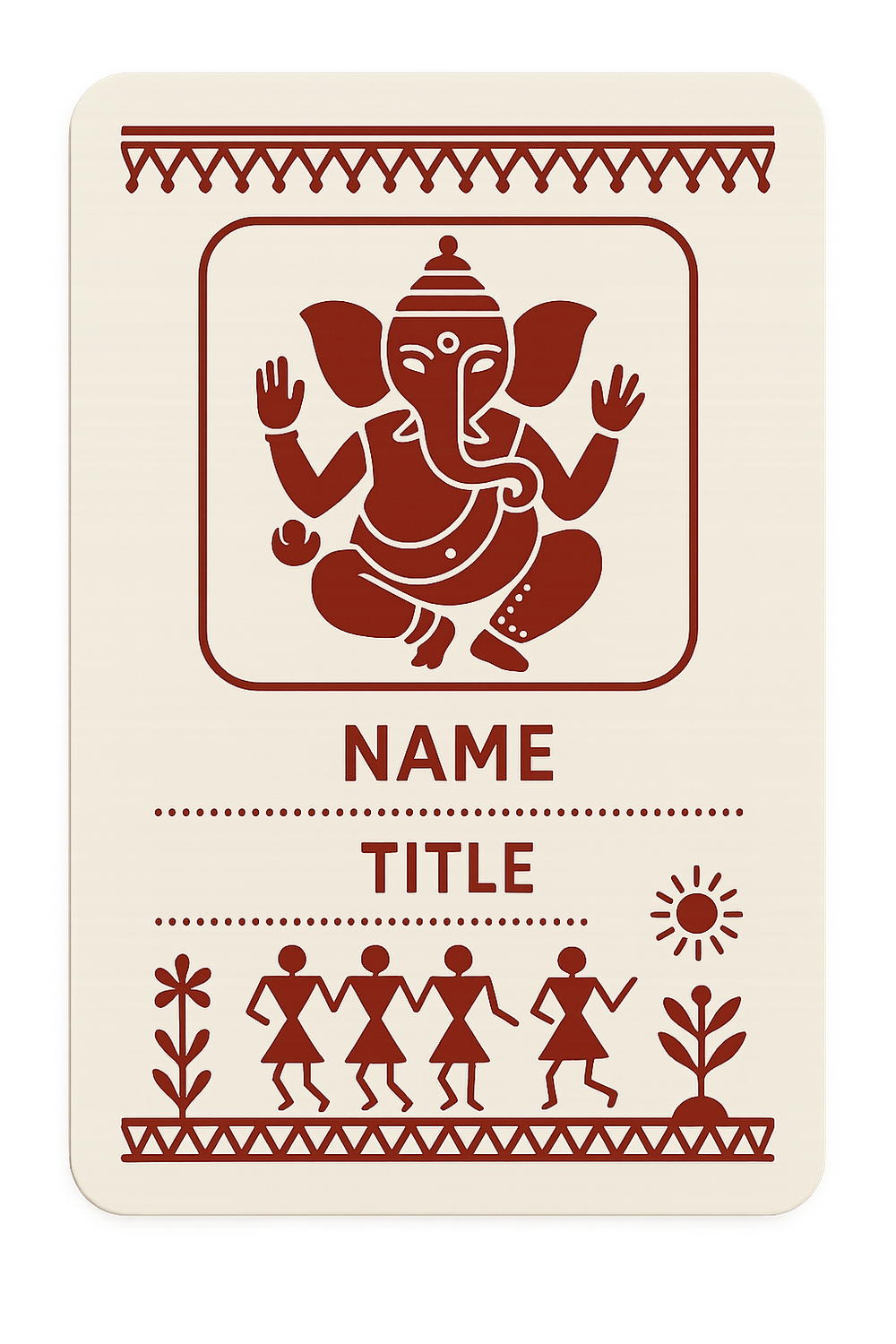 Ganesh Mandal ID Card Design Templates SVG (85x130mm) – Editable for CorelDRAW, Photoshop, Illustrator