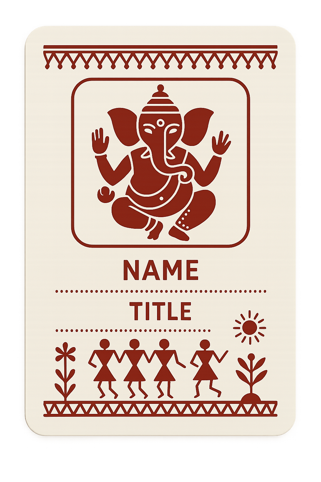 Ganesh Mandal ID Card Design Templates SVG (85x130mm) – Editable for CorelDRAW, Photoshop, Illustrator