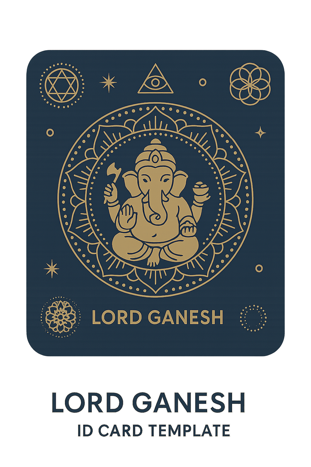 Ganesh Mandal ID Card Design Templates SVG (85x130mm) – Editable for CorelDRAW, Photoshop, Illustrator
