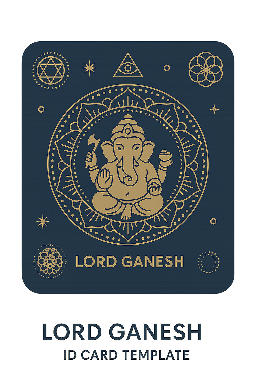 Ganesh Mandal ID Card Design Templates SVG (85x130mm) – Editable for CorelDRAW, Photoshop, Illustrator