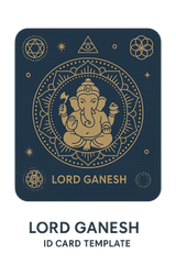Ganesh Mandal ID Card Design Templates SVG (85x130mm) – Editable for CorelDRAW, Photoshop, Illustrator