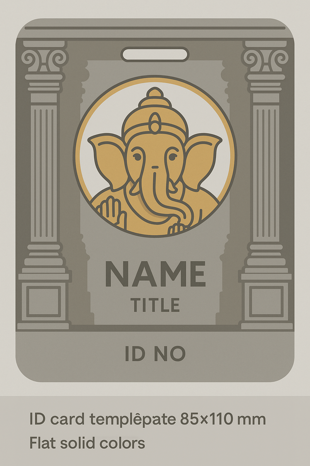 Ganesh Mandal ID Card Design Templates SVG (85x130mm) – Editable for CorelDRAW, Photoshop, Illustrator