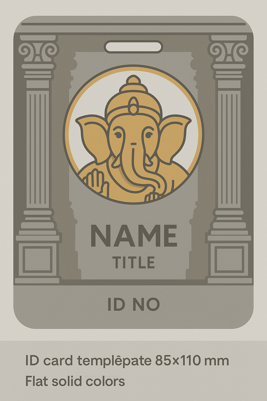 Ganesh Mandal ID Card Design Templates SVG (85x130mm) – Editable for CorelDRAW, Photoshop, Illustrator