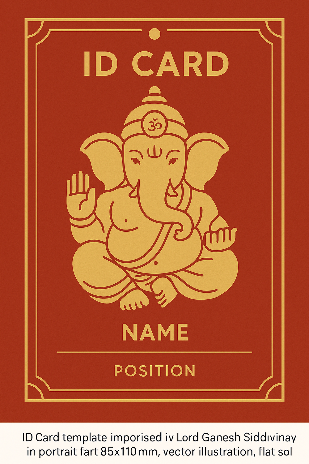 Ganesh Mandal ID Card Design Templates SVG (85x130mm) – Editable for CorelDRAW, Photoshop, Illustrator