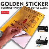 A4 Gold Promojet Sticker For Inkjet Printer For Branding, Labeling and Decoration