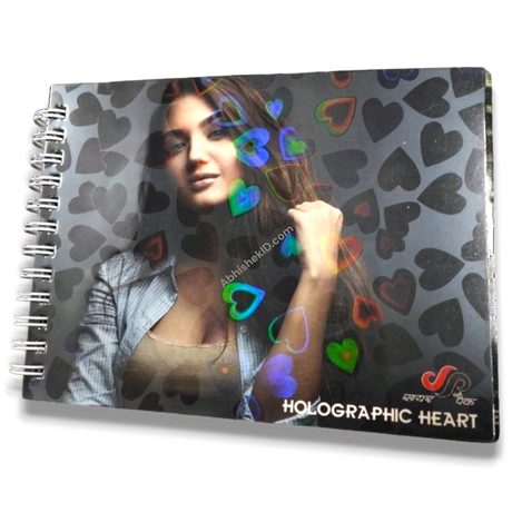 Holographic Heart Thermal Lamination Roll, 330MM x 100M x 27 Micron, clear film with iridescent heart pattern