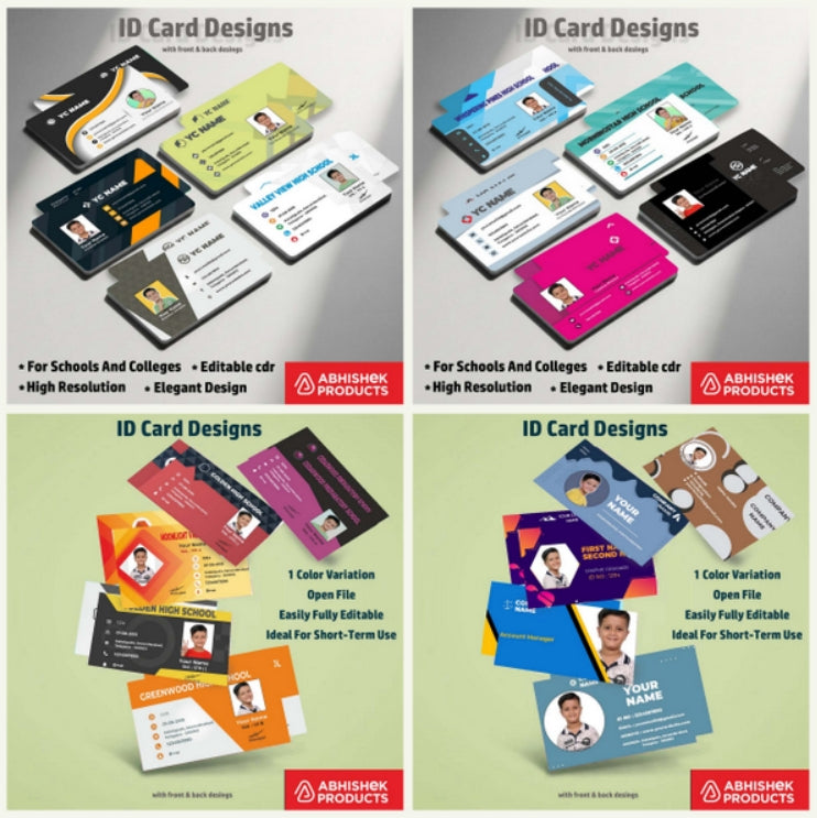 Huge ID Card Collection - CorelDraw File 600 Designs - Complete Professional Template Bundle India