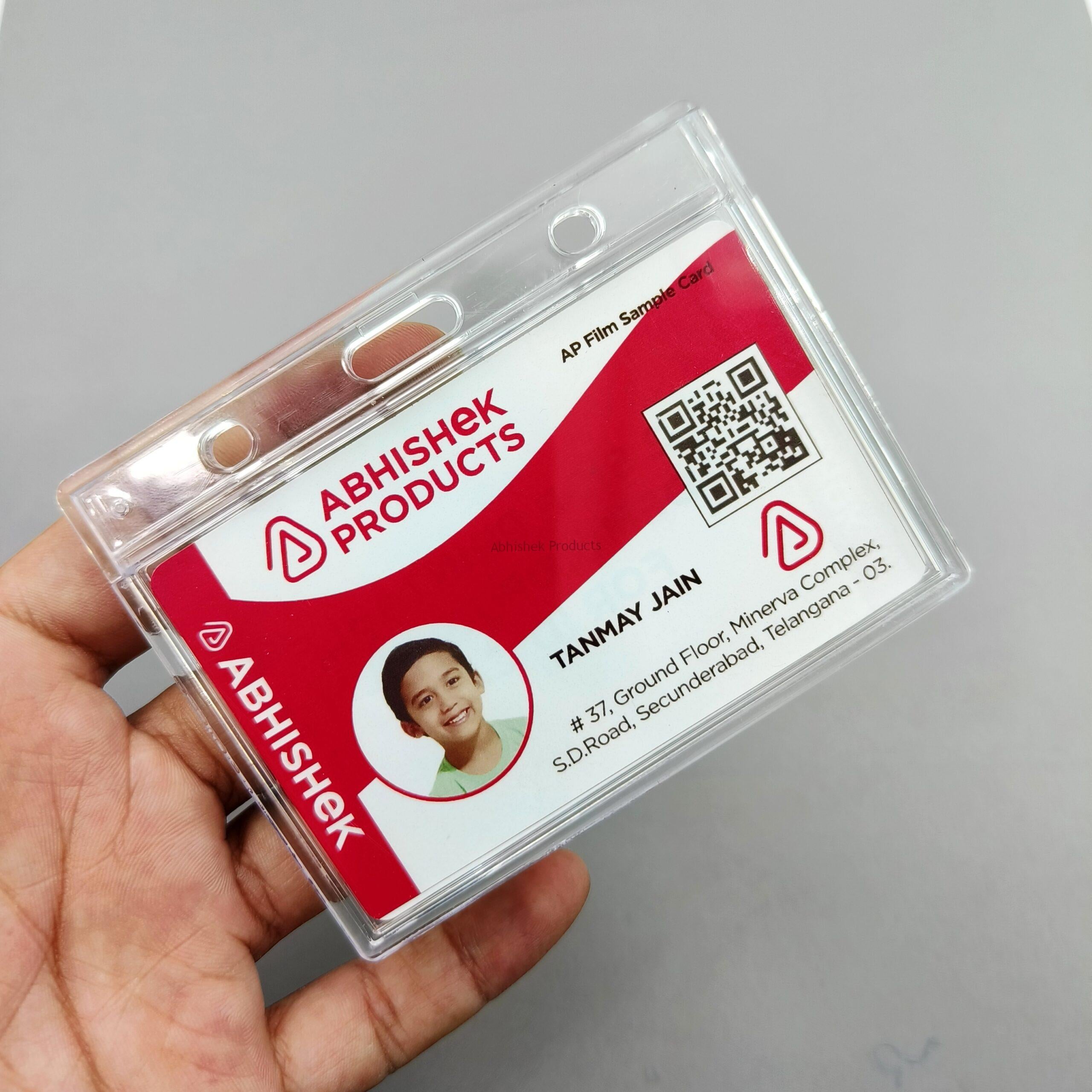 T738H Vertical Crystal Locking ID Card Holder | AbhishekID
