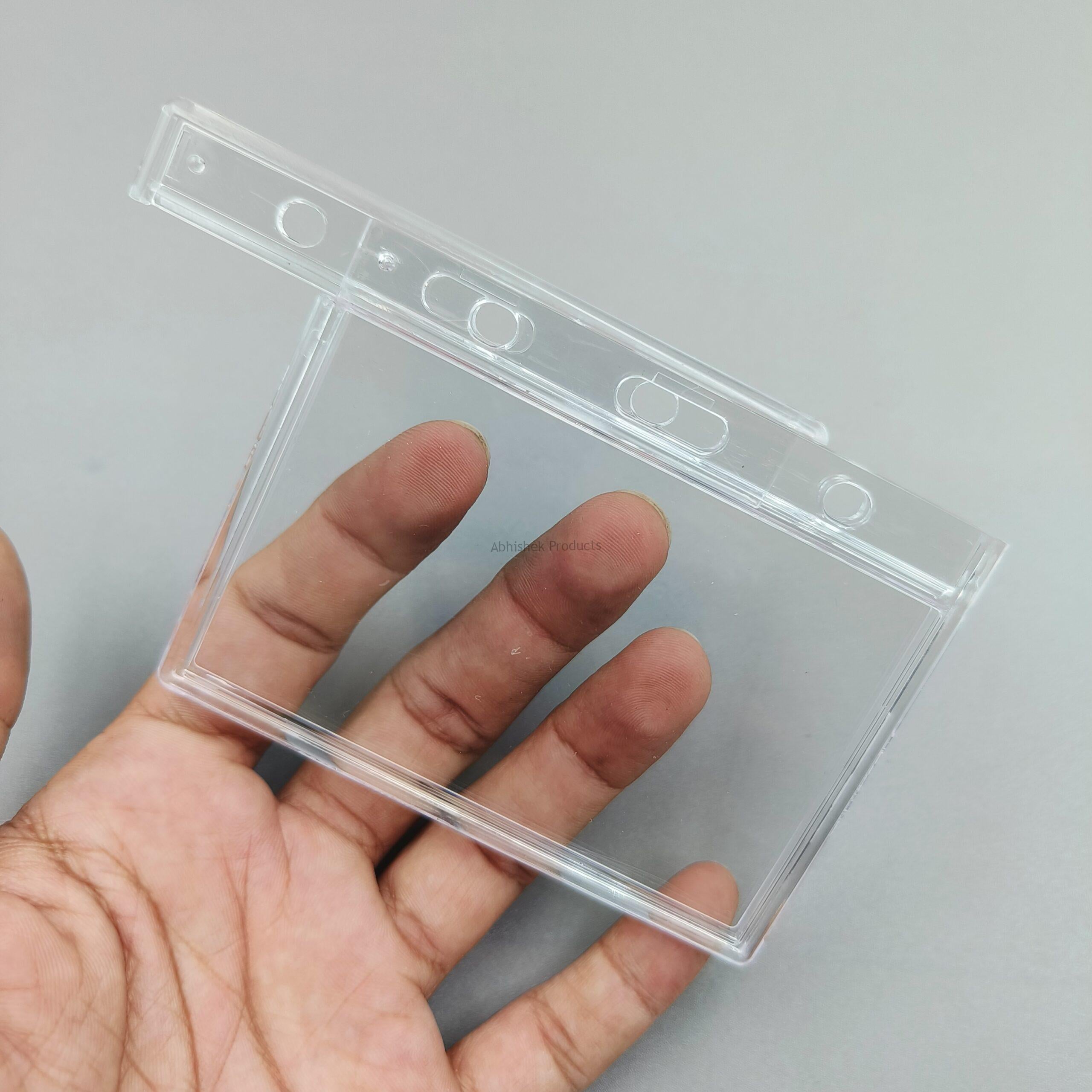 T738H Vertical Crystal Locking ID Card Holder | AbhishekID