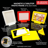 Magnetic Photo Frame with Stand - 3x4 Inch Fridge Magnet | Tabletop Display