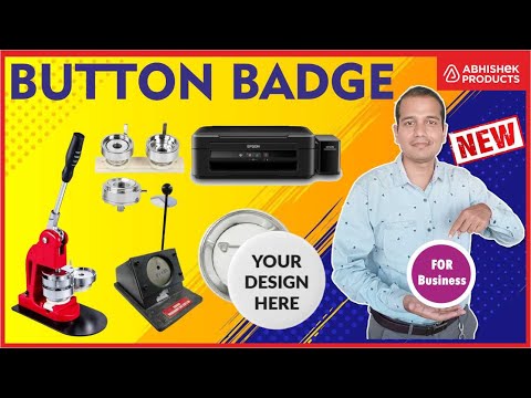 32mm button badge machine demo - manual press operation
