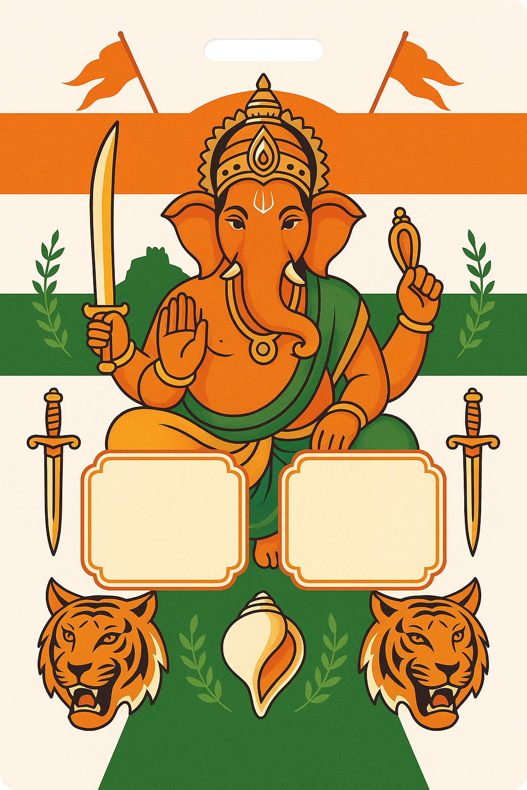 Ganesh Mandal ID Card Design Templates SVG (85x130mm) – Editable for CorelDRAW, Photoshop, Illustrator