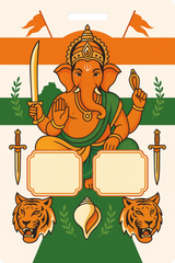 Ganesh Mandal ID Card Design Templates SVG (85x130mm) – Editable for CorelDRAW, Photoshop, Illustrator