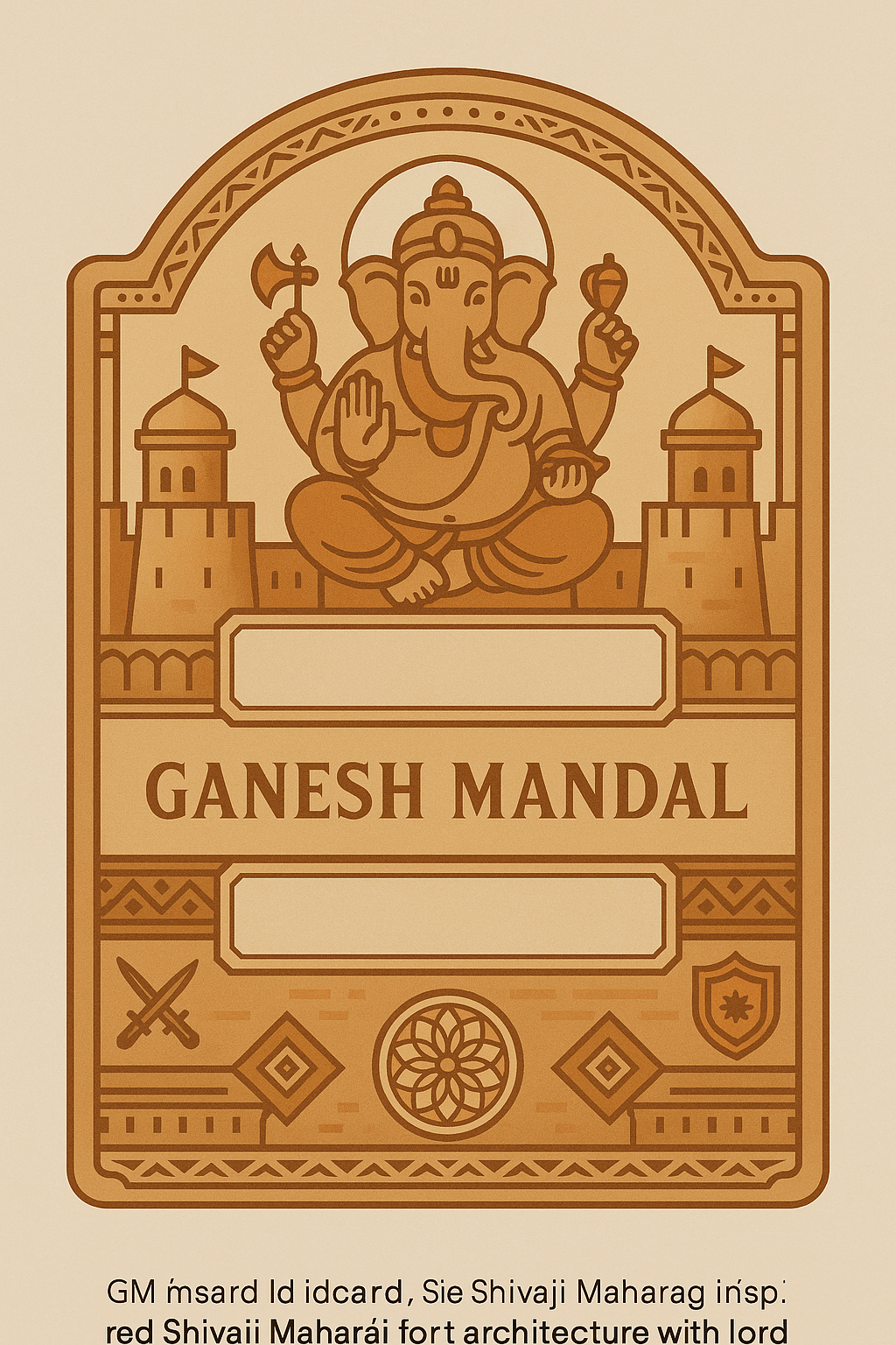 Ganesh Mandal ID Card Design Templates SVG (85x130mm) – Editable for CorelDRAW, Photoshop, Illustrator