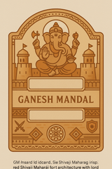 Ganesh Mandal ID Card Design Templates SVG (85x130mm) – Editable for CorelDRAW, Photoshop, Illustrator