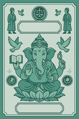Ganesh Mandal ID Card Design Templates SVG (85x130mm) – Editable for CorelDRAW, Photoshop, Illustrator