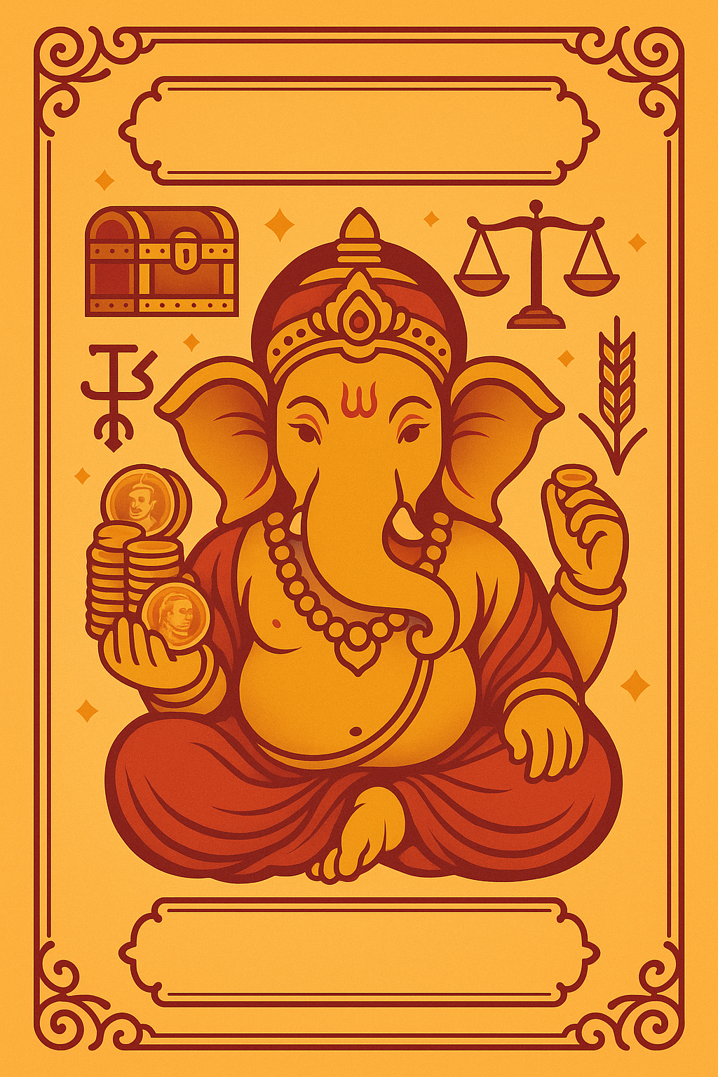 Ganesh Mandal ID Card Design Templates SVG (85x130mm) – Editable for CorelDRAW, Photoshop, Illustrator