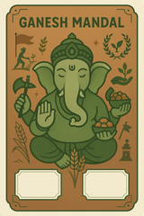 Ganesh Mandal ID Card Design Templates SVG (85x130mm) – Editable for CorelDRAW, Photoshop, Illustrator