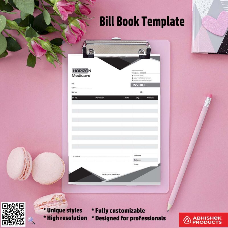 Editable bill book template for small business owners For Medicare