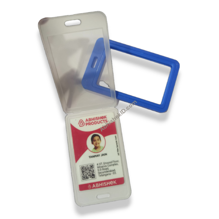 Blue Jacket Holder Heavy Indian Grade 54X86MM Vertical PVC Transparent ID CARD HOLDER (4)