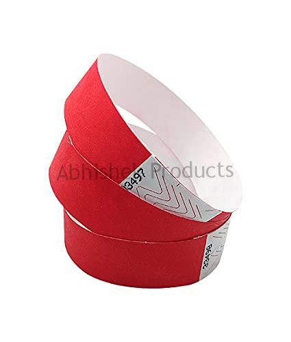 Red Tyvek Paper Wristbands for Events Party Conference Ticket Token  Pubs Clubs  Abhishek Products