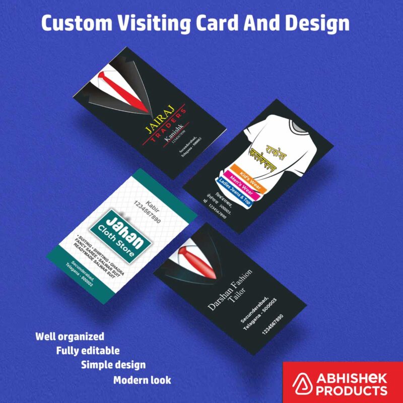Visiting Card Design Files For Travel Planner, Hotel, Safari, Restaurant, Sweets, Wood, Furnitures, Plywood, doors, Apparels, Garments, Boutique (10)