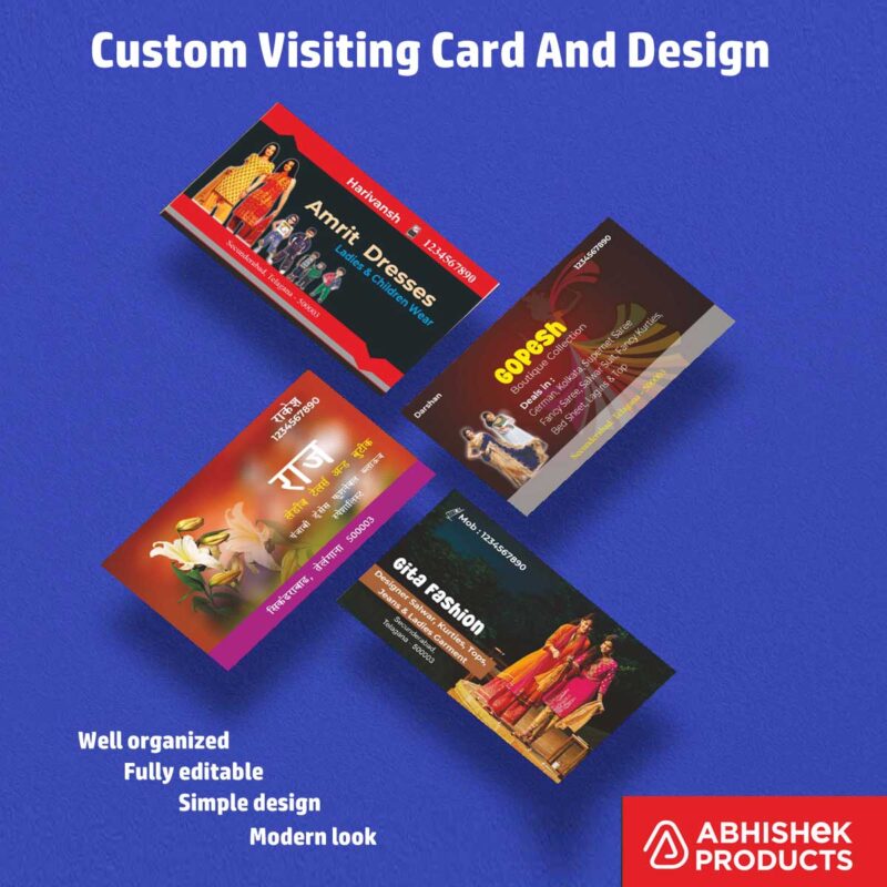Visiting Card Design Files For Travel Planner, Hotel, Safari, Restaurant, Sweets, Wood, Furnitures, Plywood, doors, Apparels, Garments, Boutique (11)