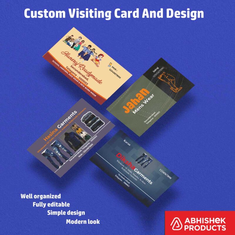 Visiting Card Design Files For Travel Planner, Hotel, Safari, Restaurant, Sweets, Wood, Furnitures, Plywood, doors, Apparels, Garments, Boutique (12)