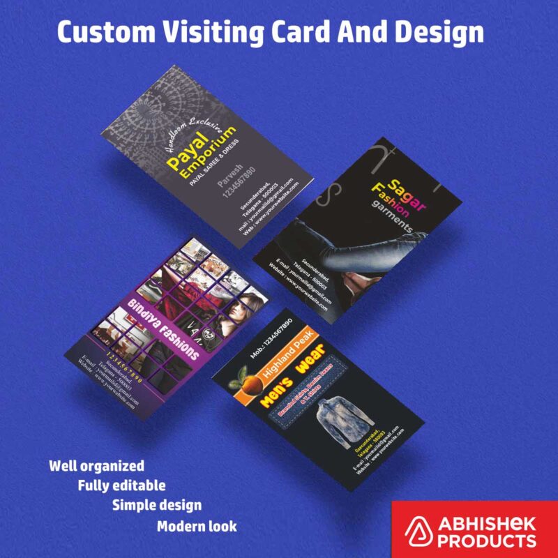 Visiting Card Design Files For Travel Planner, Hotel, Safari, Restaurant, Sweets, Wood, Furnitures, Plywood, doors, Apparels, Garments, Boutique (15)