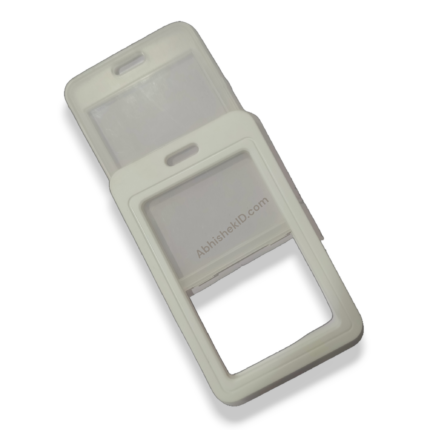 White Jacket Holder Heavy Indian Grade 54X86MM Vertical PVC Transparent ID CARD HOLDER (1)